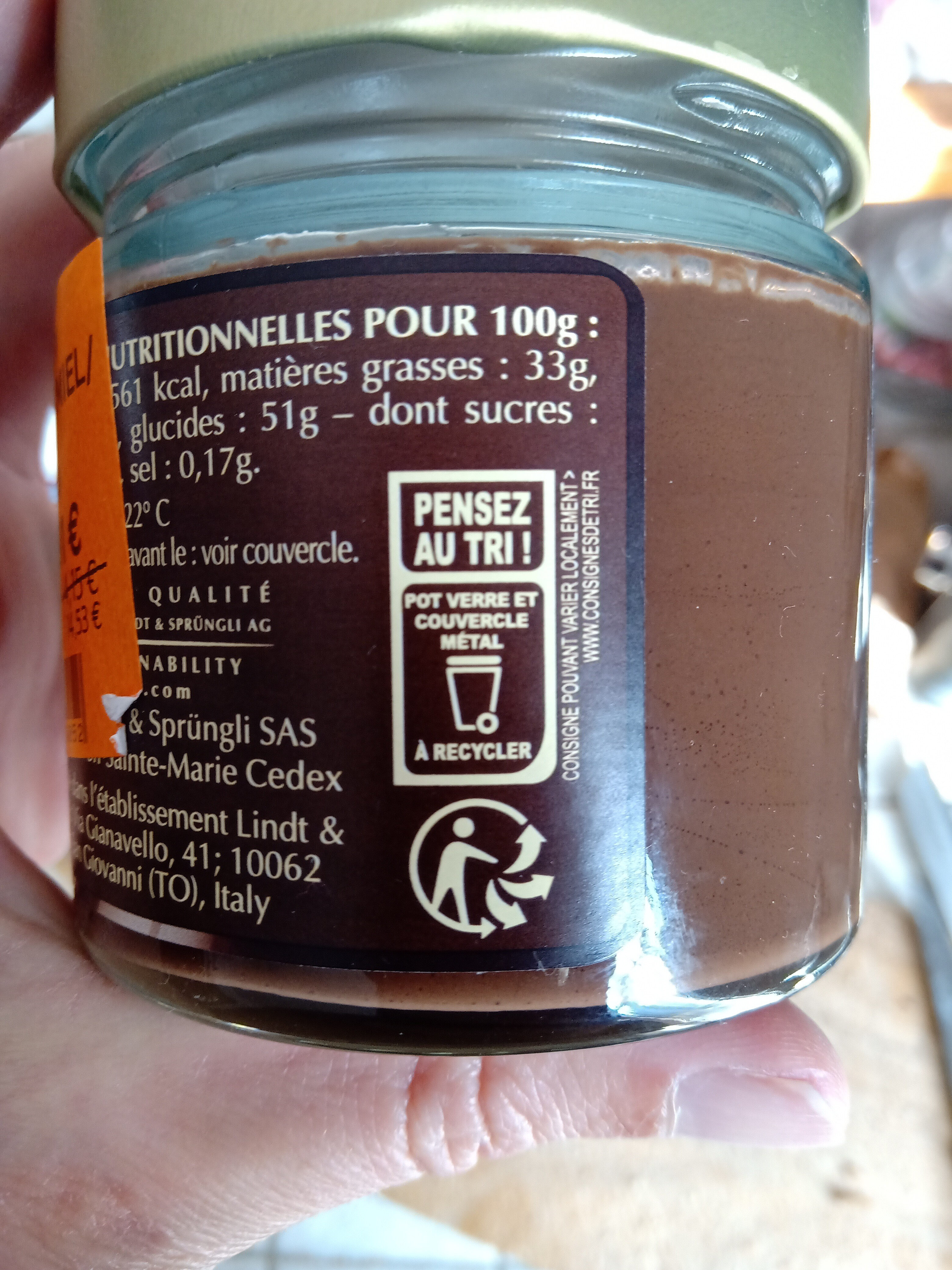 Pate à tartiner 25% de noisettes - Recycling instructions and/or packaging information - fr