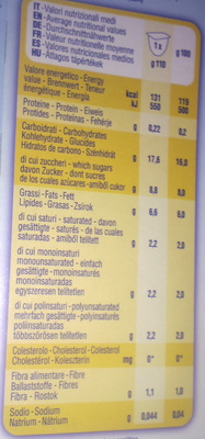 Rice Dessert Vaniglia - Nutrition facts - fr