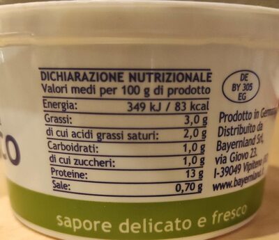 Fiocco di latte formaggio fresco - Nutrition facts - fr