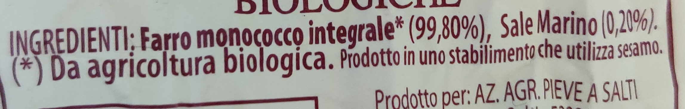 Gallette di farro monococco integrale - Ingredients - it