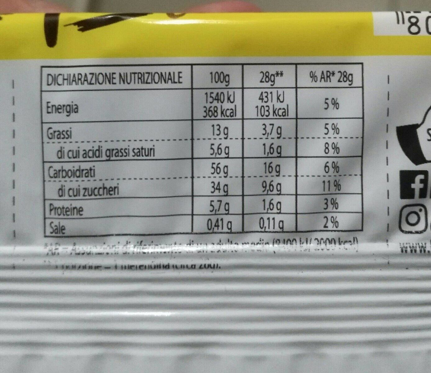 Trancetto Cacao - Nutrition facts - fr