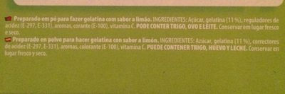 Gelatina Royal Limón - Ingredients