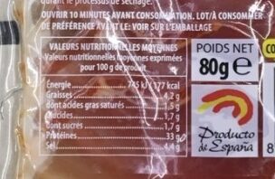 Lomo Curado - Nutrition facts - fr