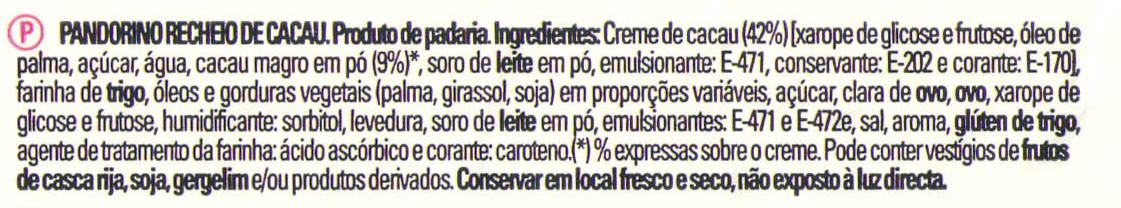 Pandorino Cacao - Ingredients - pt
