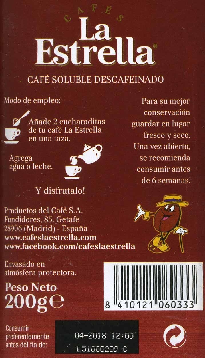 Cafes la estrella - Nutrition facts - es