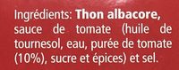 Miettes de Thon Albacore à la Tomate - Ingredients - fr
