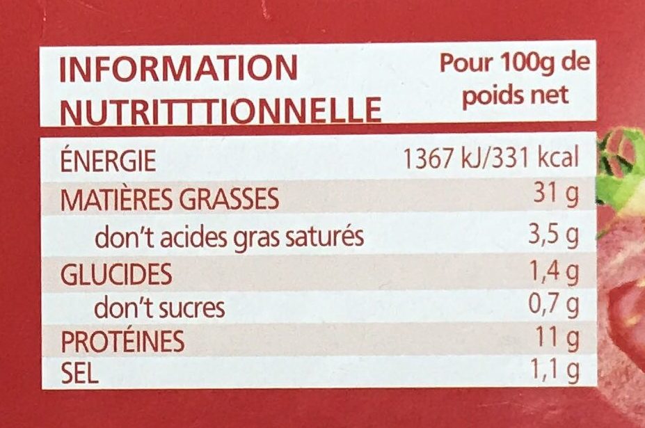 Miettes de Thon Albacore à la Tomate - Nutrition facts - fr