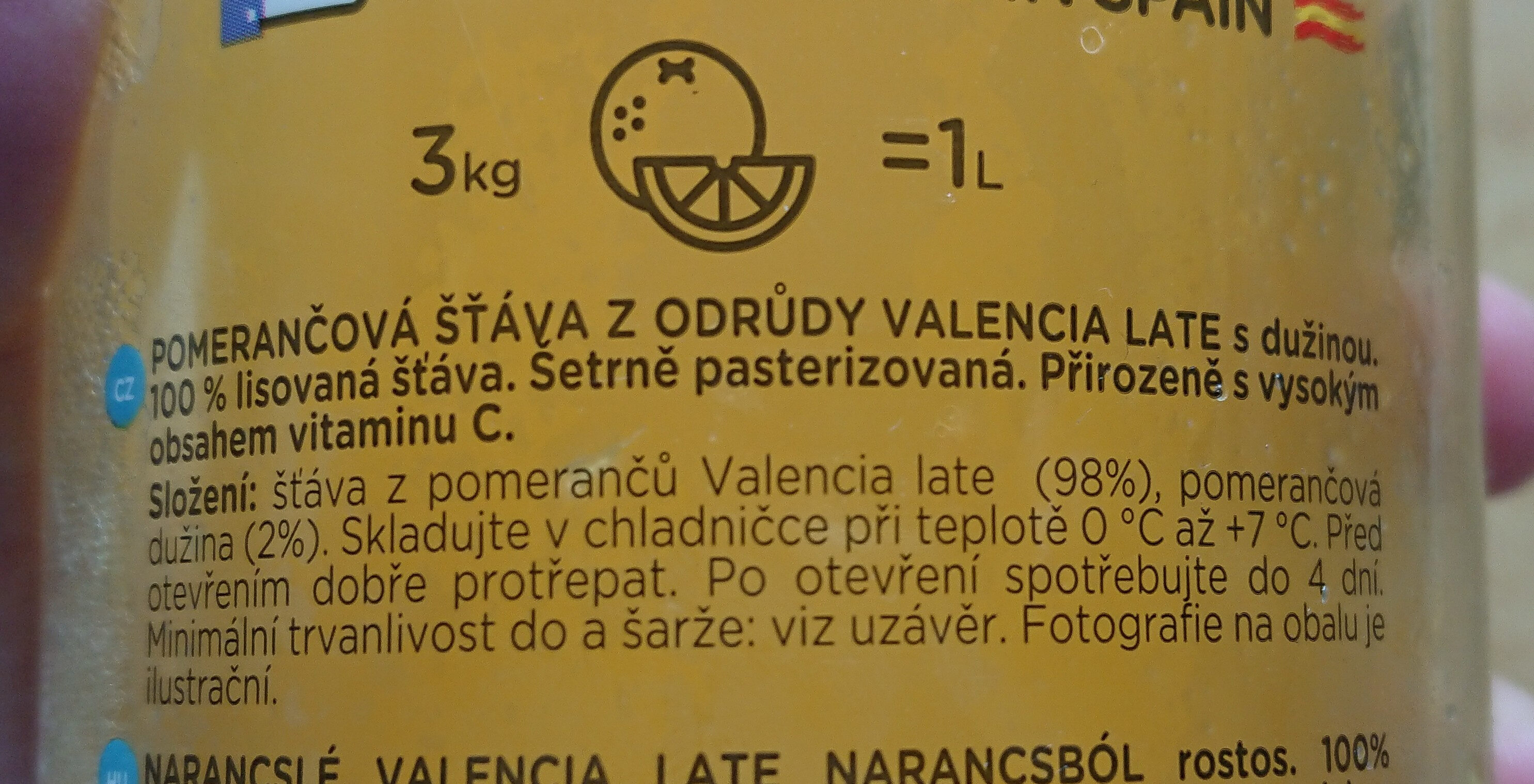 Limenita Valencia late - Ingredients - cs