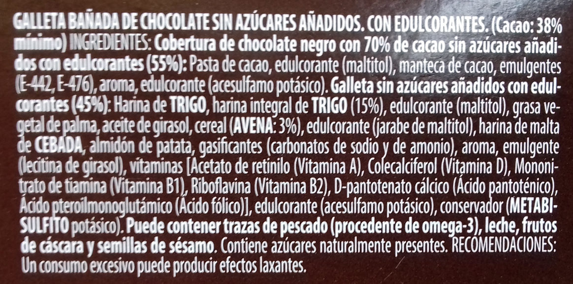 Galletas B-SAN Integral Chocolate sin azúcares añadidos - Ingredients - es