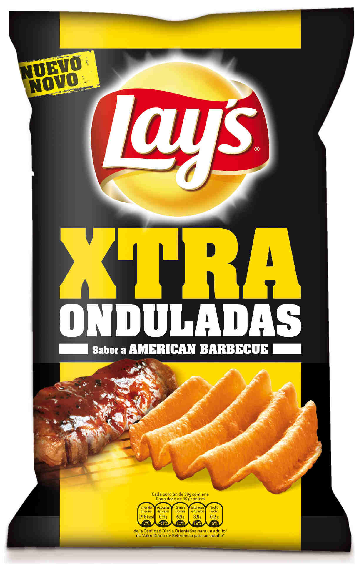 Patatas fritas XTRA onduladas sabor american barbecue - Product - es