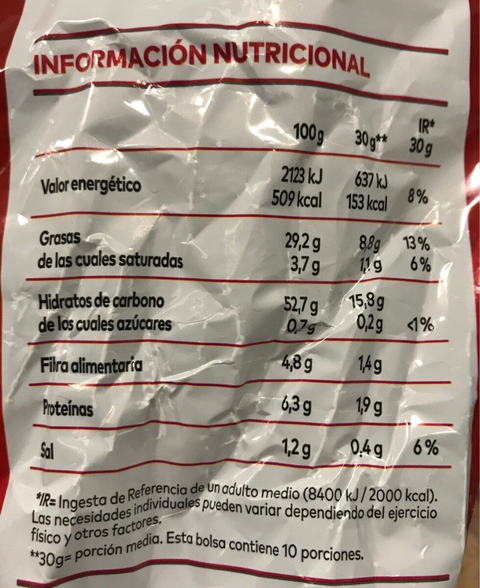 Lay's, Al Punto de Sal - Nutrition facts - es