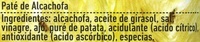 Paté vegetal alcachofas - Ingredients - es