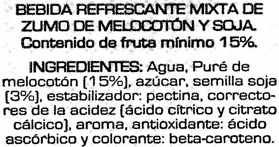 Soja sabor melocoton - Ingredients - es