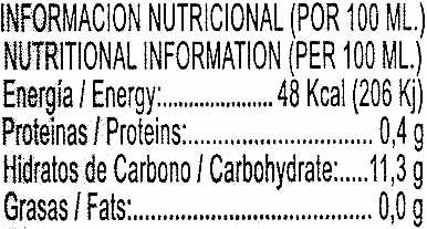 Zumo de piña exprimido refrigerado - Nutrition facts - es