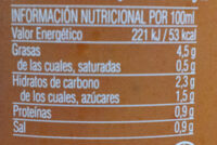 Gazpacho ecólogico - Nutrition facts - es