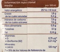 Batido de soja sabor chocolate - Nutrition facts - es