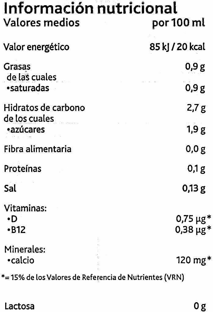 Alpro coco - Nutrition facts
