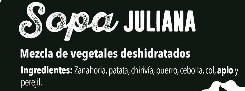 Sopa juliana - Ingredients - es