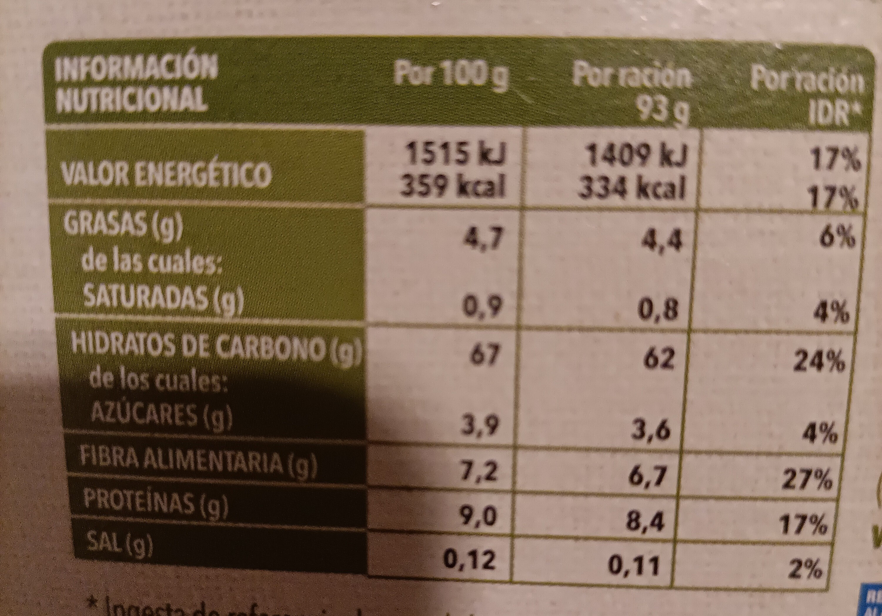 Risotto toscane - Nutrition facts - fr