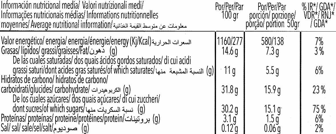 Special soja vainilla - Nutrition facts - es