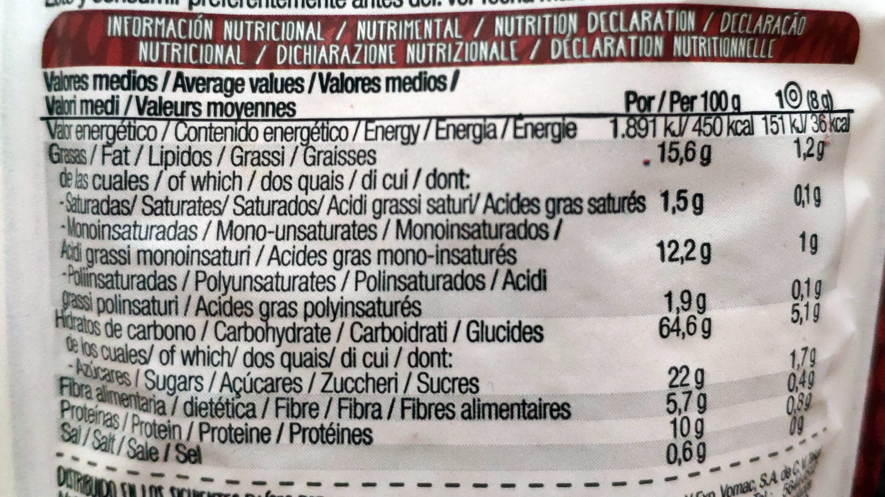 Mini roscos de espelta - Nutrition facts - en
