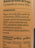 Piña y coco - Ingredients - es