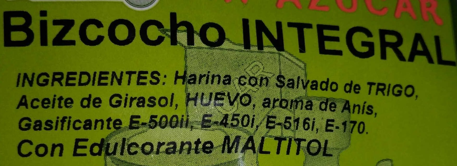 Bizcocho integral - Ingredients - es