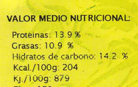 Hamburguesas vegetales Pisto - Nutrition facts - es