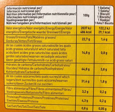 Delice Naranja - Nutrition facts