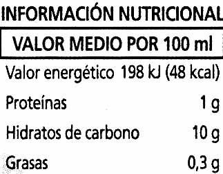 Bebida de zumo y soja "Alipende" Melocotón - Nutrition facts - es