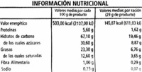 Cookies con chocolate negro - Nutrition facts - es