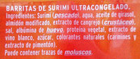 Barritas de surimi - Ingredients - es
