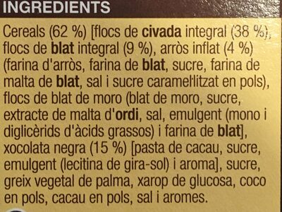 Musli xocolata - Ingredients - ca