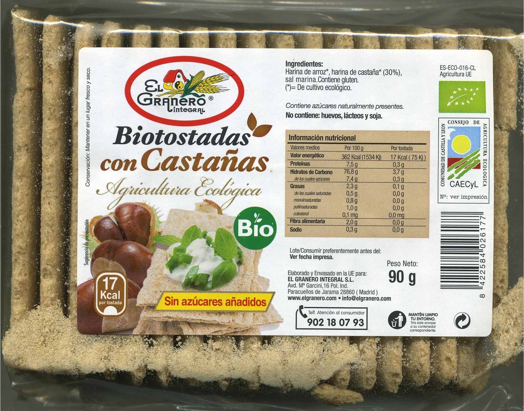 Biotostadas con castañas - Product - es