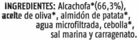 Paté vegetal de alcachofa - Ingredients - es