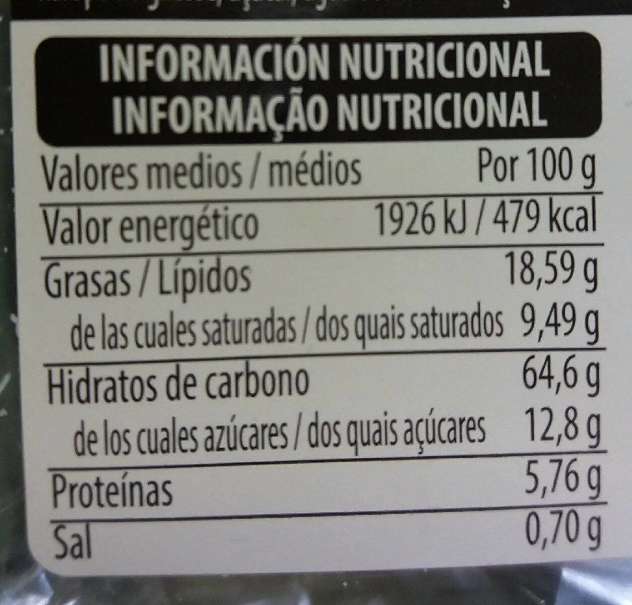 16 Mini Tartaletas - Nutrition facts - fr
