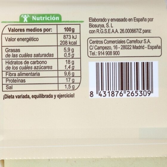 Preparado vegetal quinoa y borraja - Nutrition facts - es