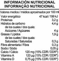 Bebida de soja - Nutrition facts - es