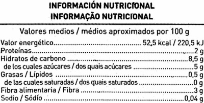 Menestra juliana especial congelada - Nutrition facts - es