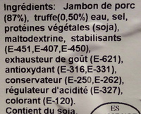 Jambon Cuit à la Truffe - Chiffonade - Ingredients - fr