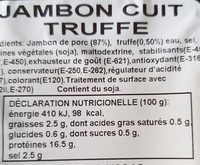 Jambon Cuit à la Truffe - Chiffonade - Nutrition facts - fr