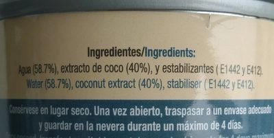Jugo de coco light - Ingredients