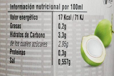 Agua de Coco - Nutrition facts