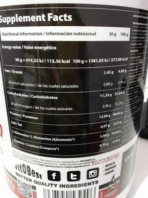 Whey matrix 50/50 - Nutrition facts