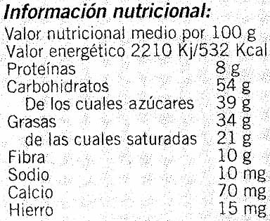 Tableta de chocolate negro 58% cacao - DESCATALOGADO - Nutrition facts - es
