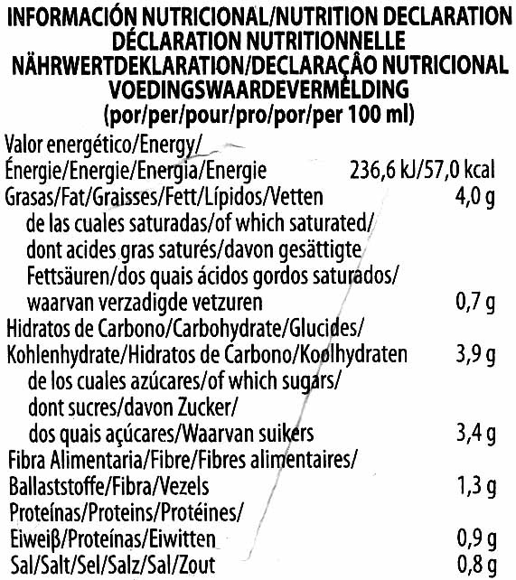 Gazpacho ecológico - Nutrition facts - es