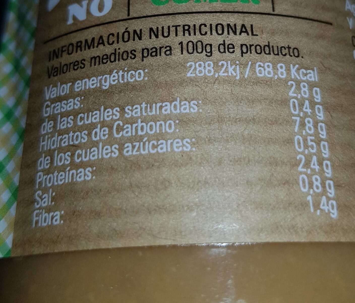 Crema de legumbres - Nutrition facts - es