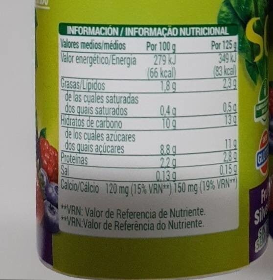 Yogourt soja con frutos silvestres - Nutrition facts - en