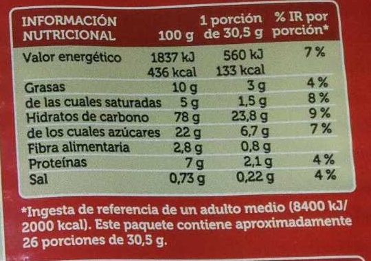 Galletas María Rustica - Nutrition facts - es