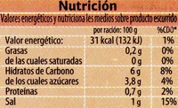 Pimientos Rojos Asados en Tiras - Nutrition facts - es
